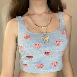 Gold Shein butterfly layered necklace